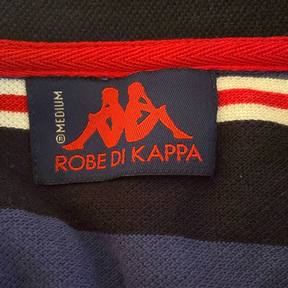 Robe Di Kappa men’s Striped Polo Shirt Embroidered Logo Size M ( 57 ) - Picture 3 of 4